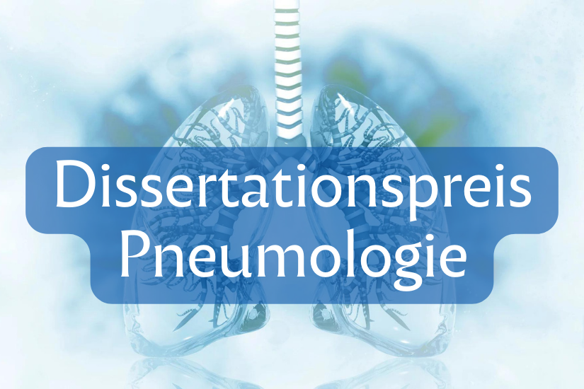 Grafik einer Lunge mit Aufschrift "Dissertationspreis Pneumologie"